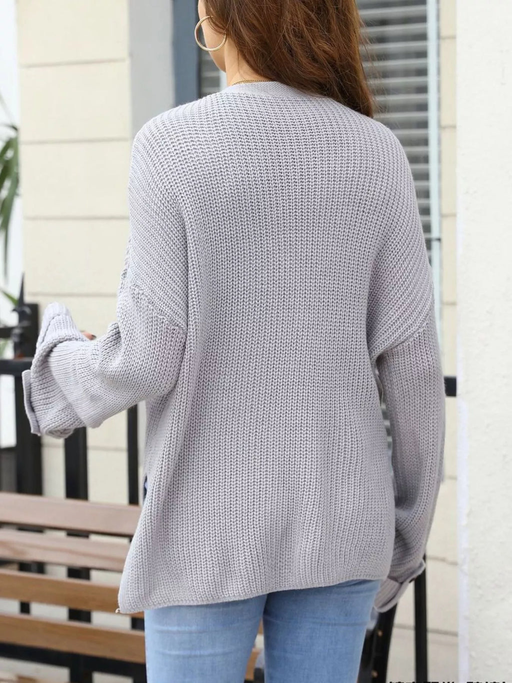 Oversized Knit Button-Down Cardigan