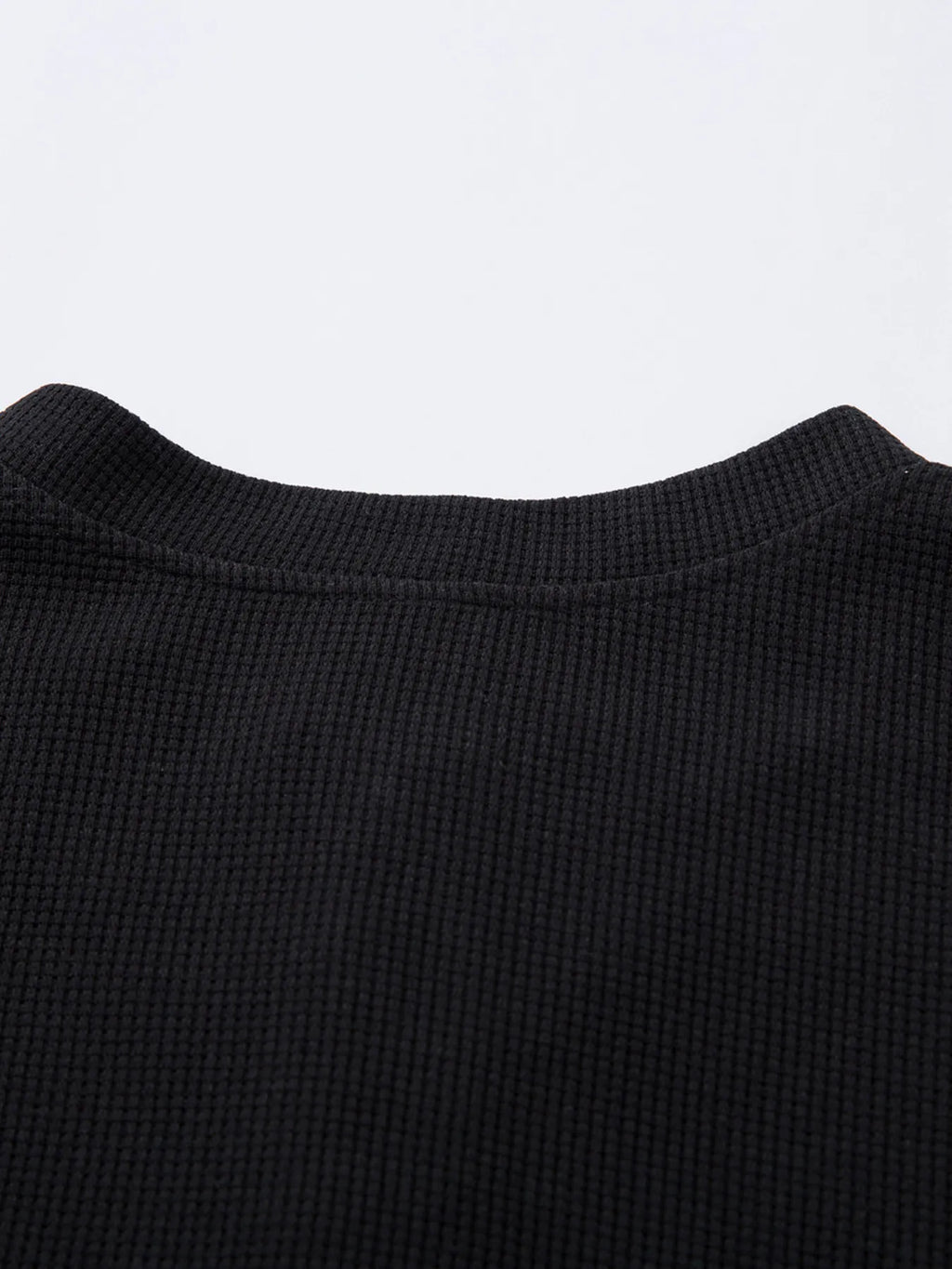 Men's Henley Structured Waffle-Knit T-Shirt