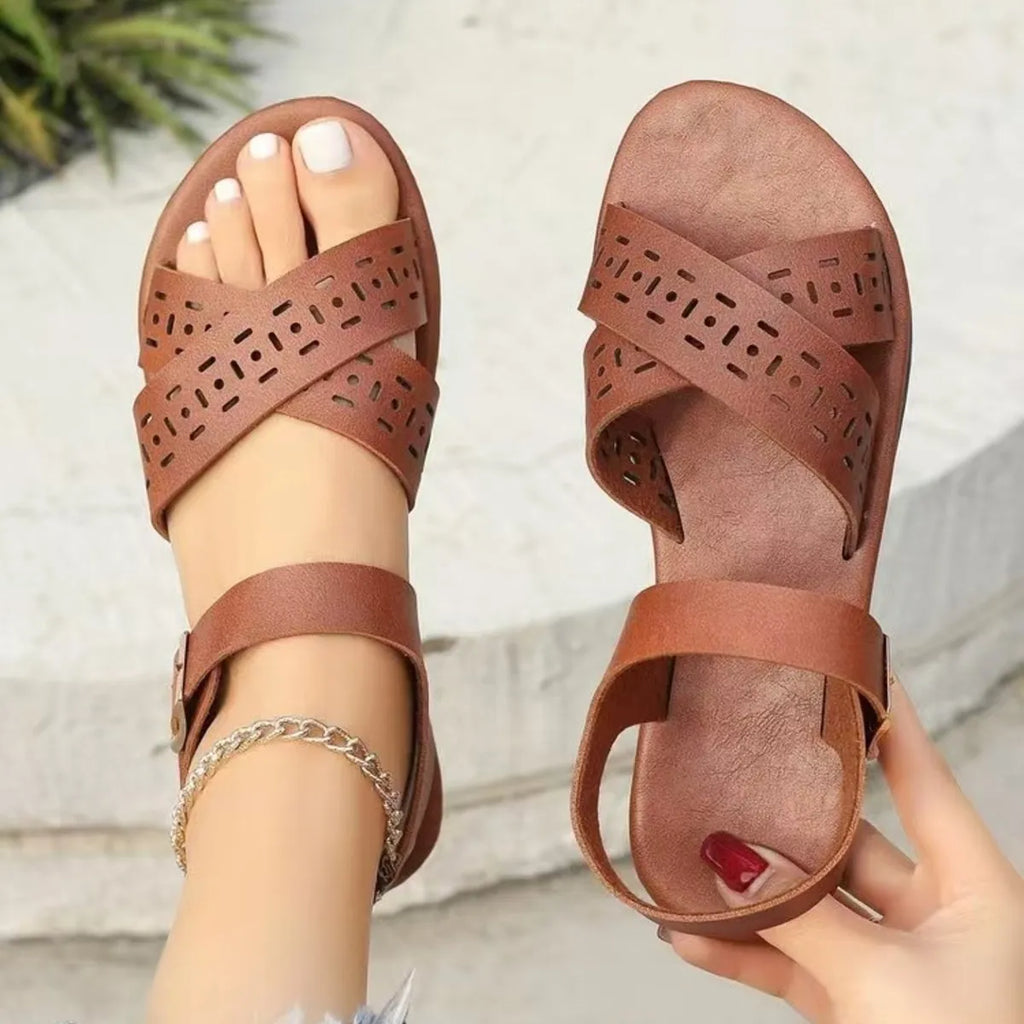 Crisscross Strap Flats Sandals