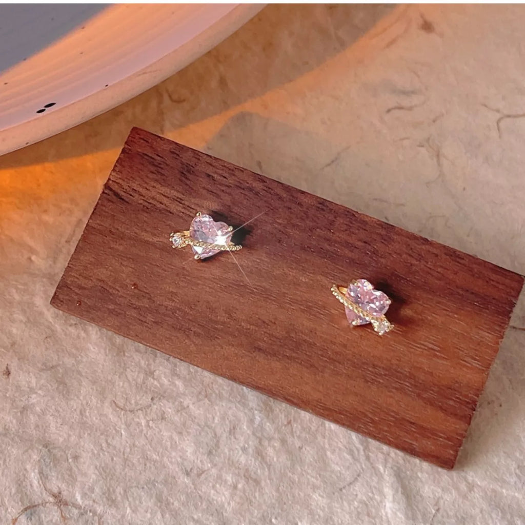 Heart Planet Stud Earrings