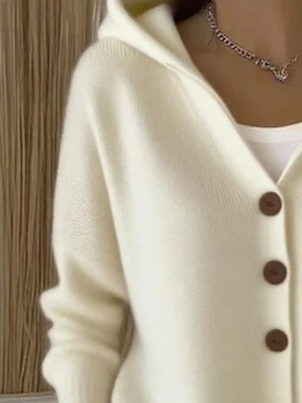 Full Size Hooded Button-Down Knit Cardigan Plus Size