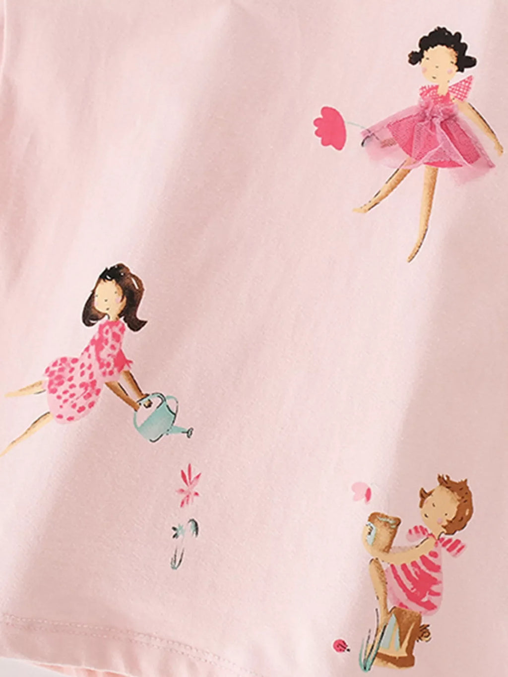 Children's Ballet Dancer Round Neck Tee and Shorts Set