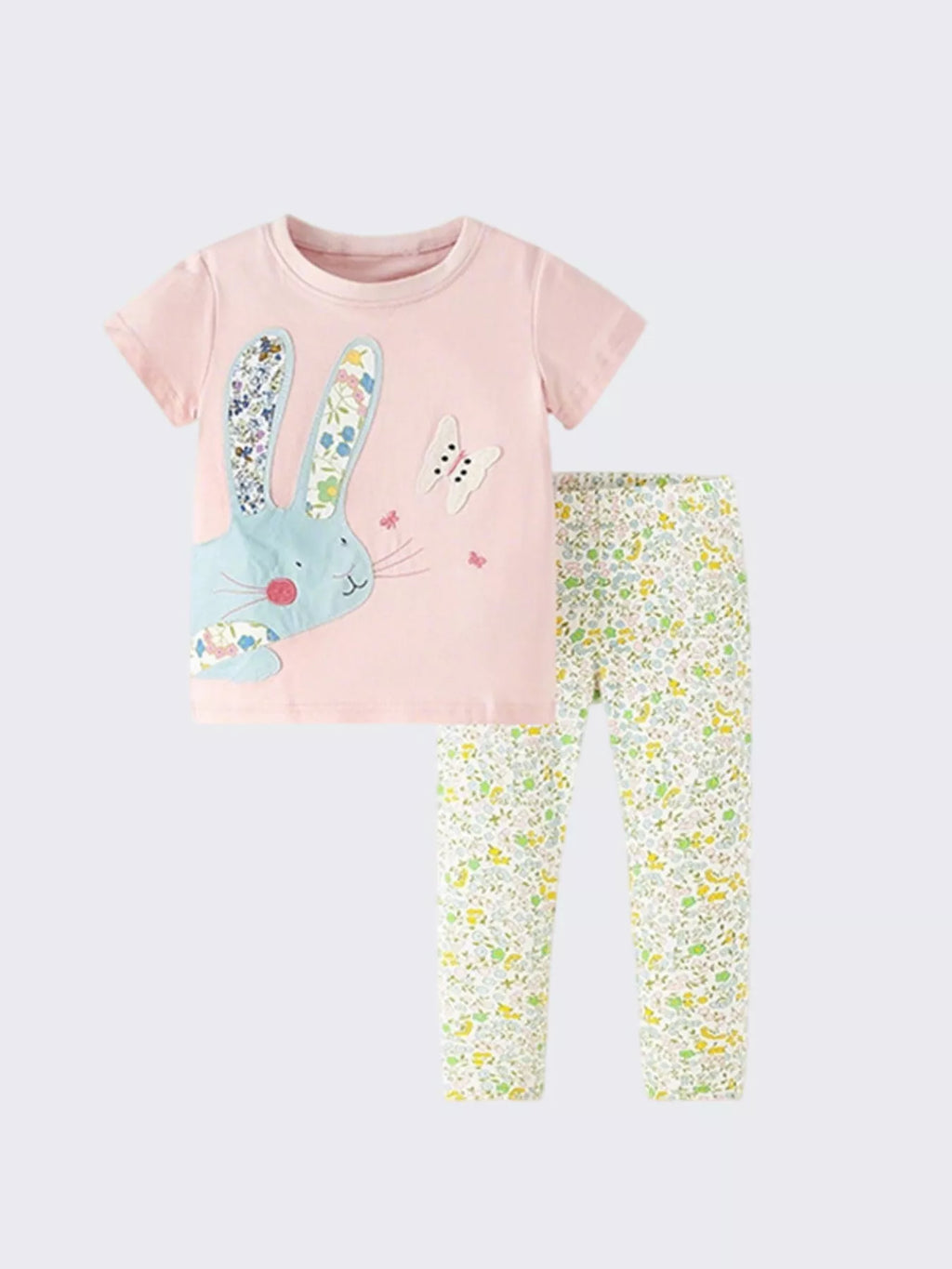 Children's Floral Bunny Top & Pants Set