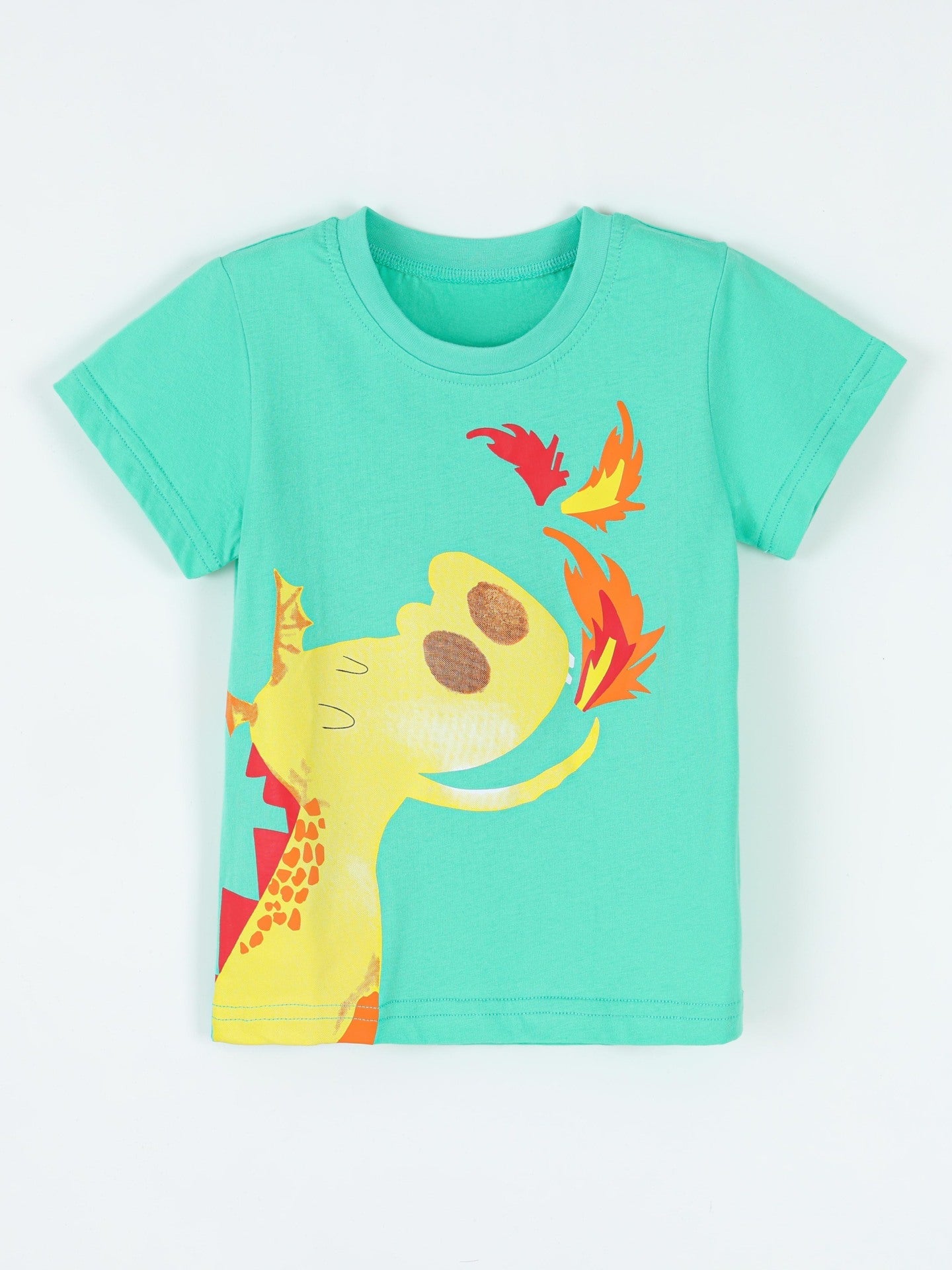 Children's Dinosaur Round Neck Short Sleeve T-Shirt