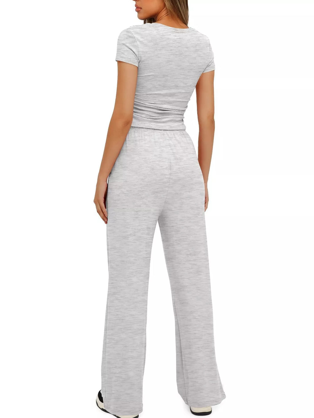 Short Sleeve Top and Drawstring Pants Set