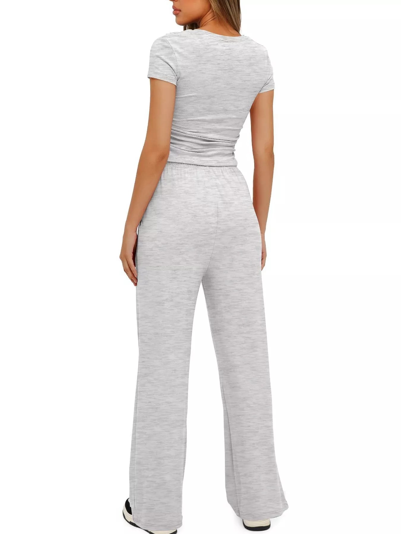 Short Sleeve Top and Drawstring Pants Set