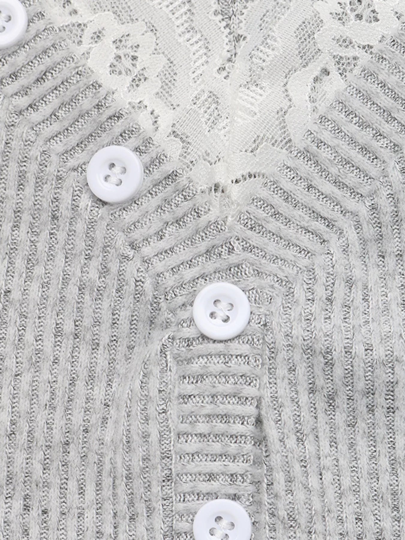 Ribbed Lace Trim Henley T-Shirt