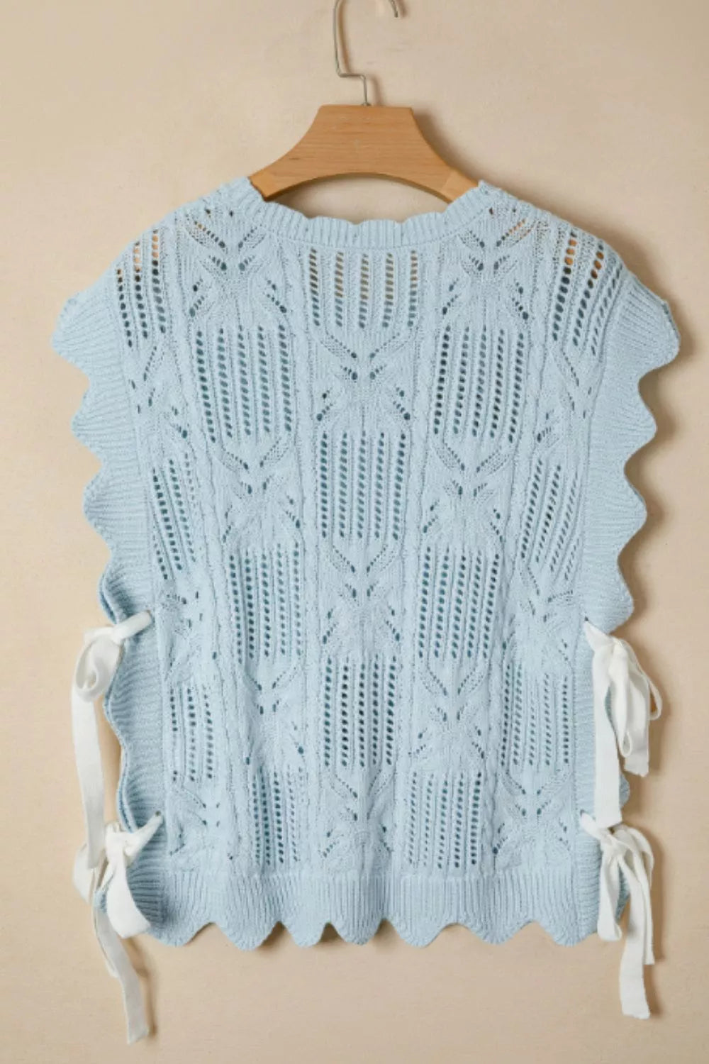 Openwork Side Tie Knit Top