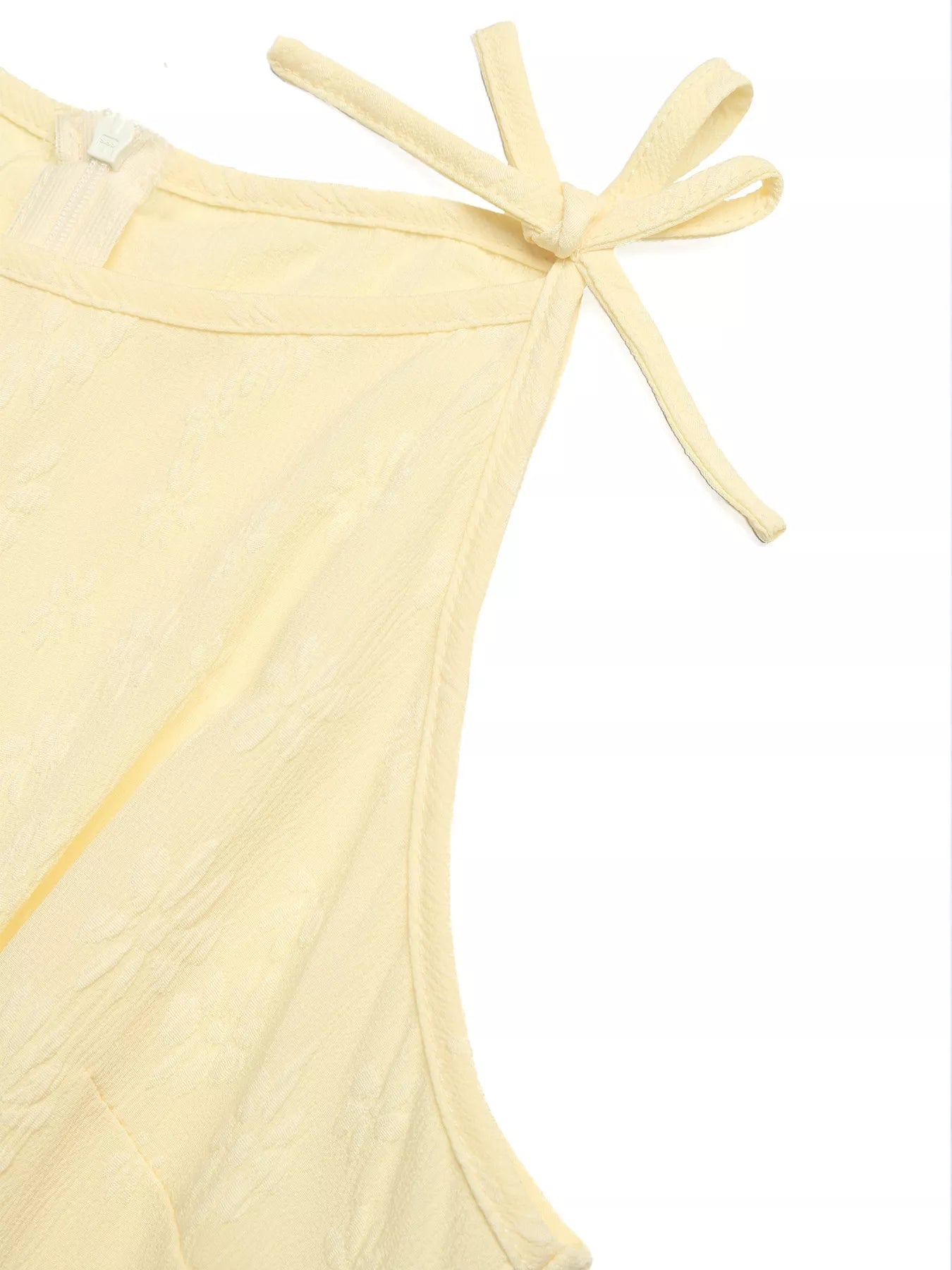 Tie Strap Textured Wide Leg Jumpsuit
