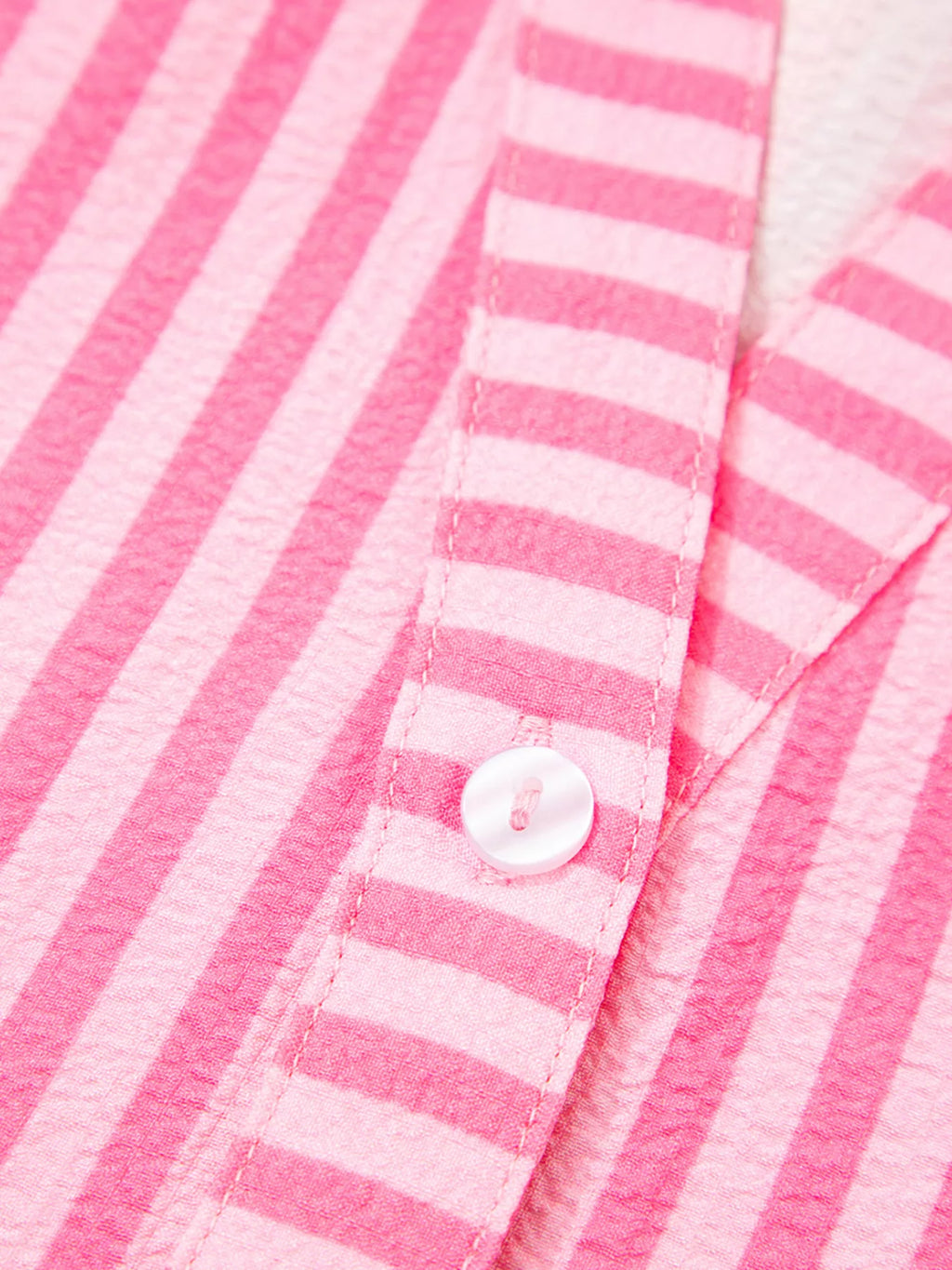 Stripe Flare Sleeve Half Placket Tiered Flowy Mini Dress