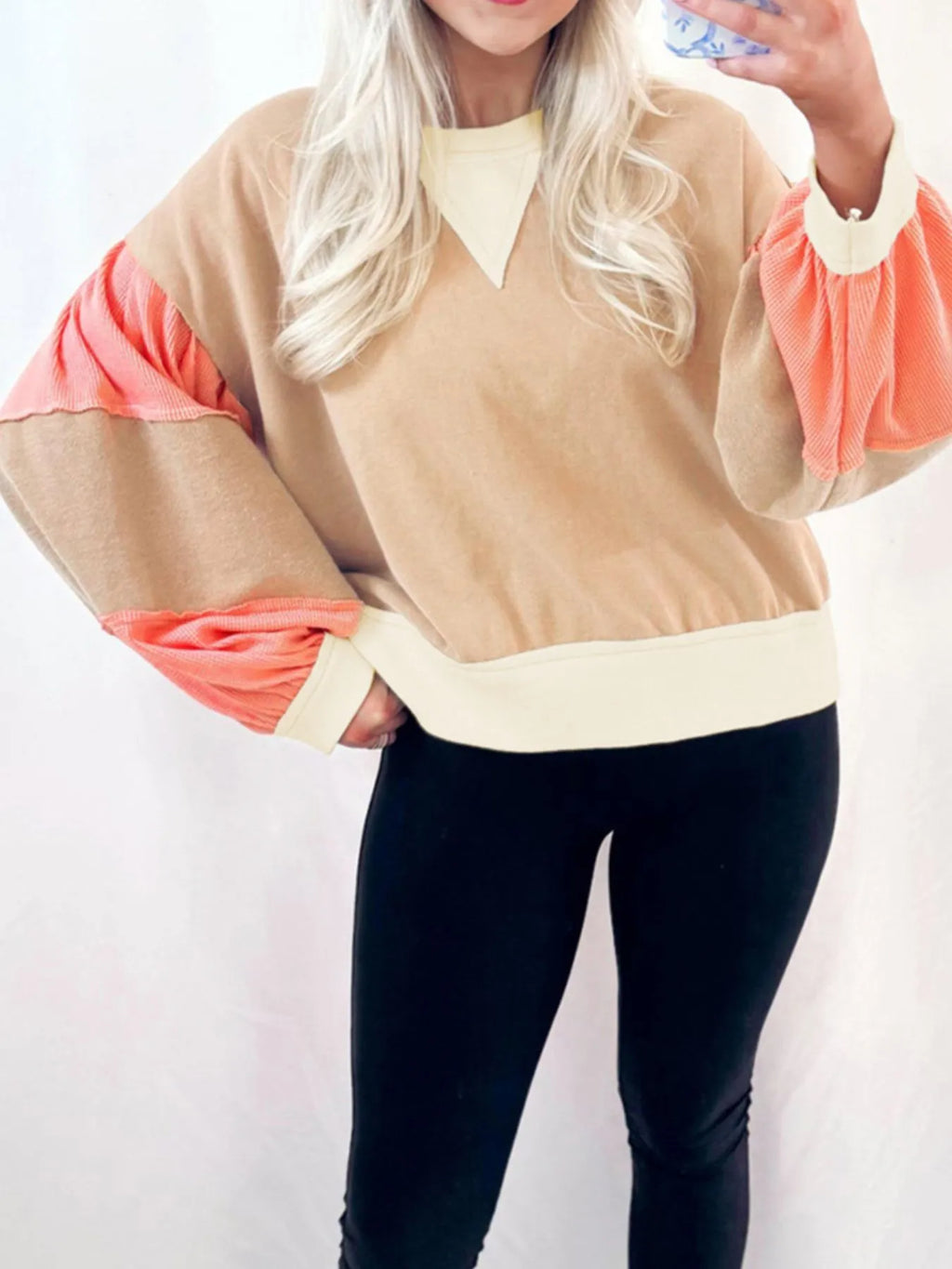 Color Block Long Sleeve Sweatshirt