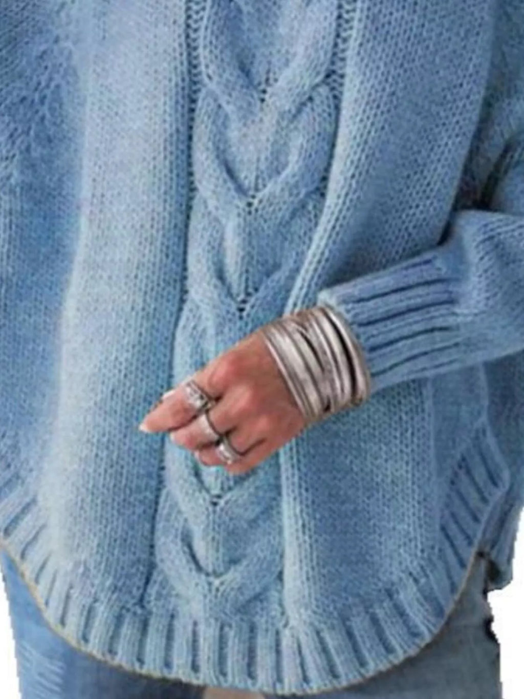 Cable-Knit Long Sleeve Sweater
