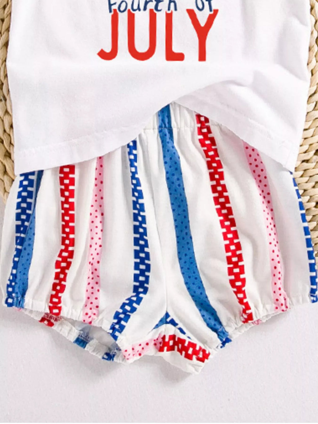 Children's Patriotic USA Floral Tank and Shorts Set