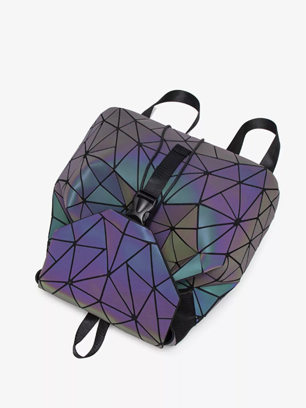 Geometric Buckle Backpack Bag