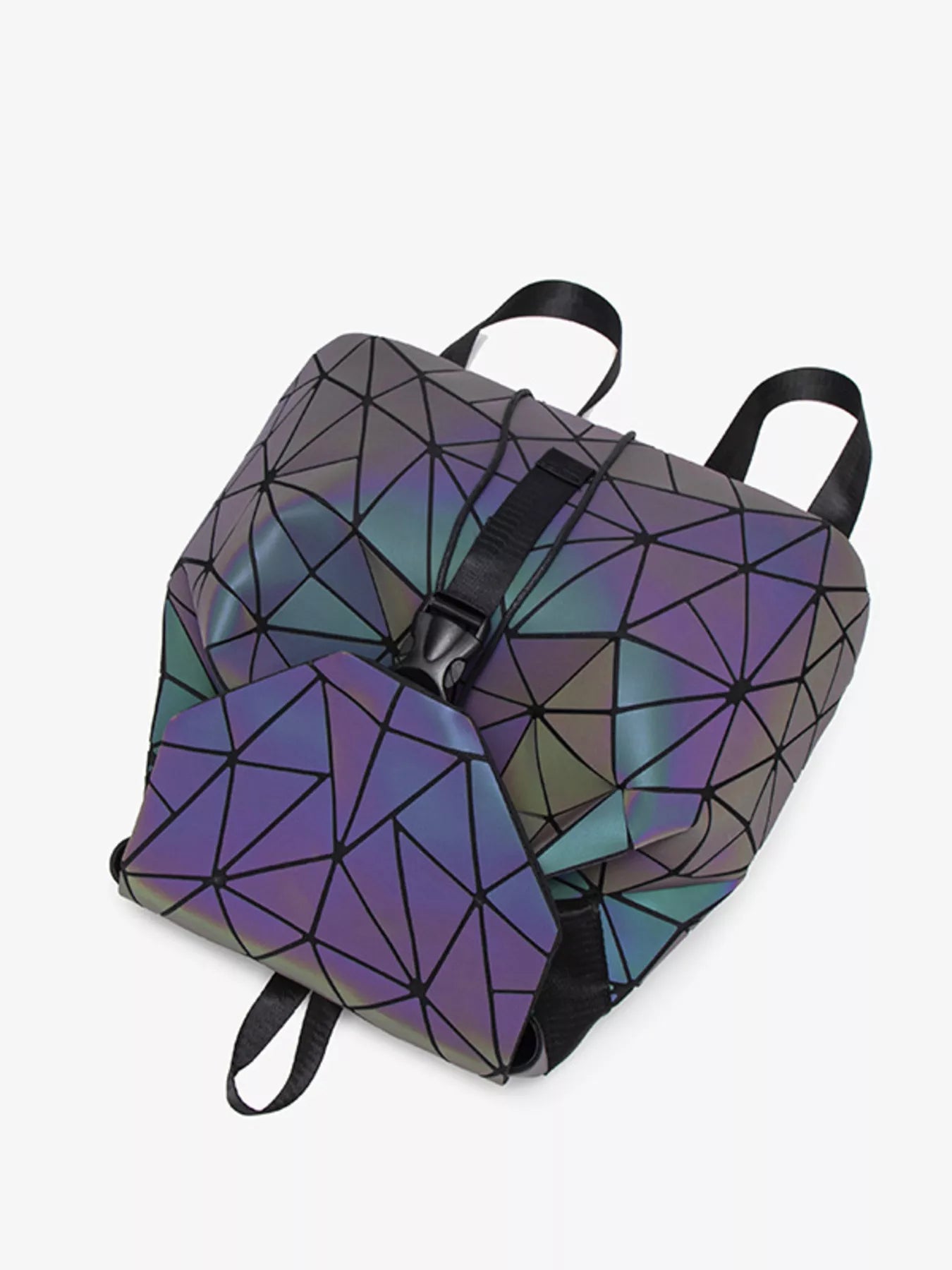 Geometric Buckle Backpack Bag