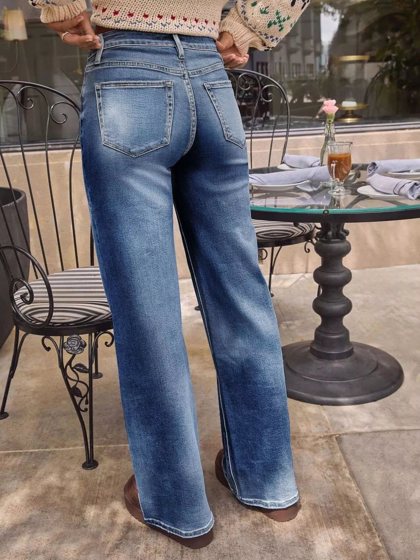 Washed Wide Leg Jeans