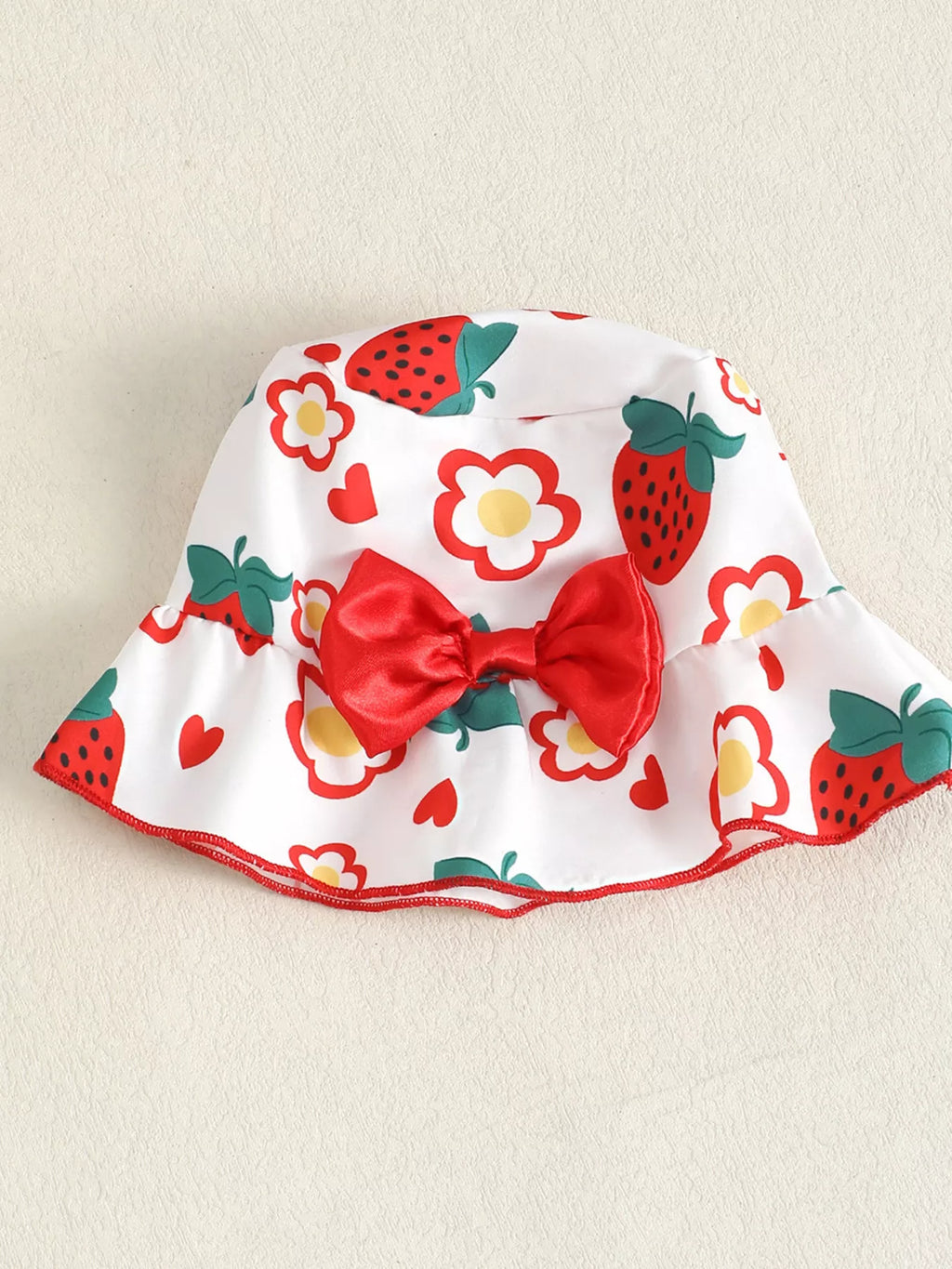 Children's Strawberry Print Cami and Skort Set with Hat