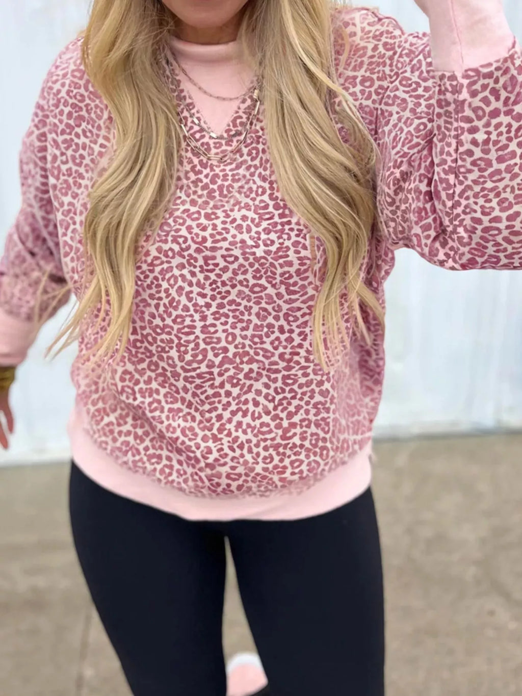 Leopard Long Sleeve Relaxed Fit Sweatshirt