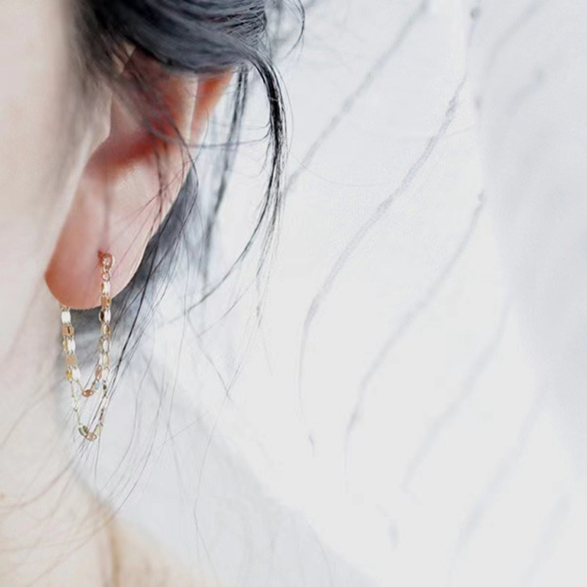 18K Gold-Plated Chain Earrings