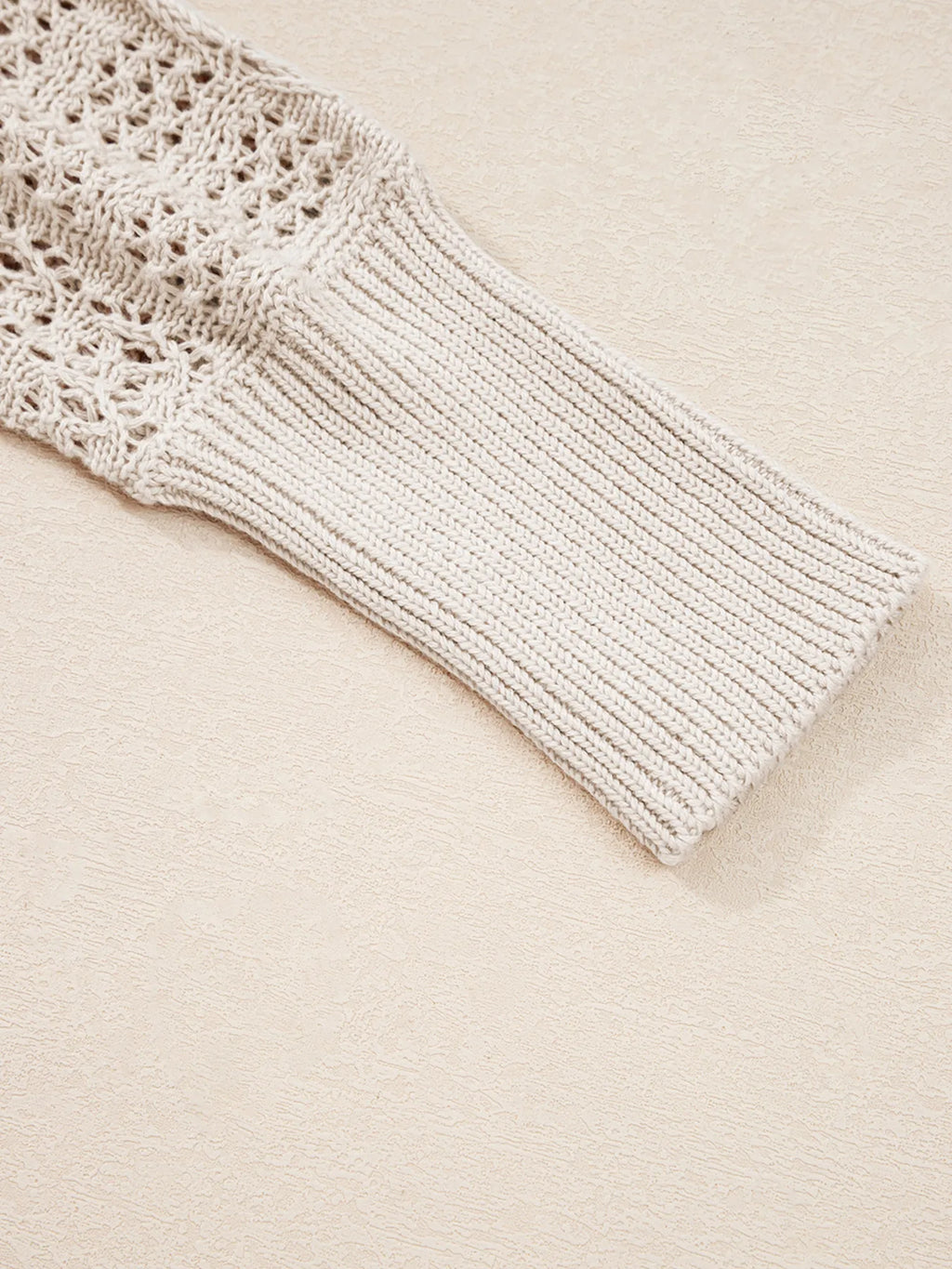 Hollowed Knit Open Front Cardigan