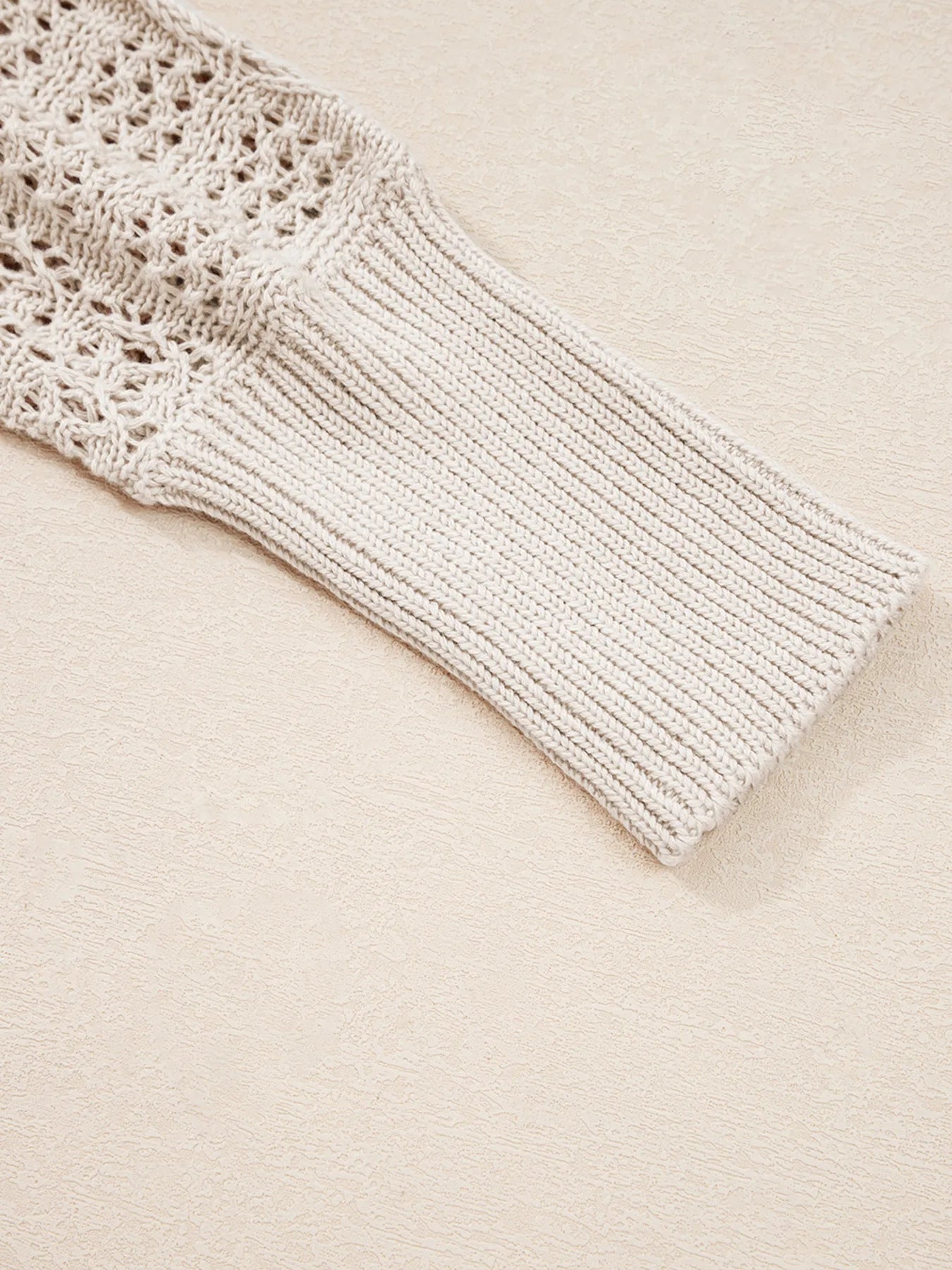 Hollowed Knit Open Front Cardigan