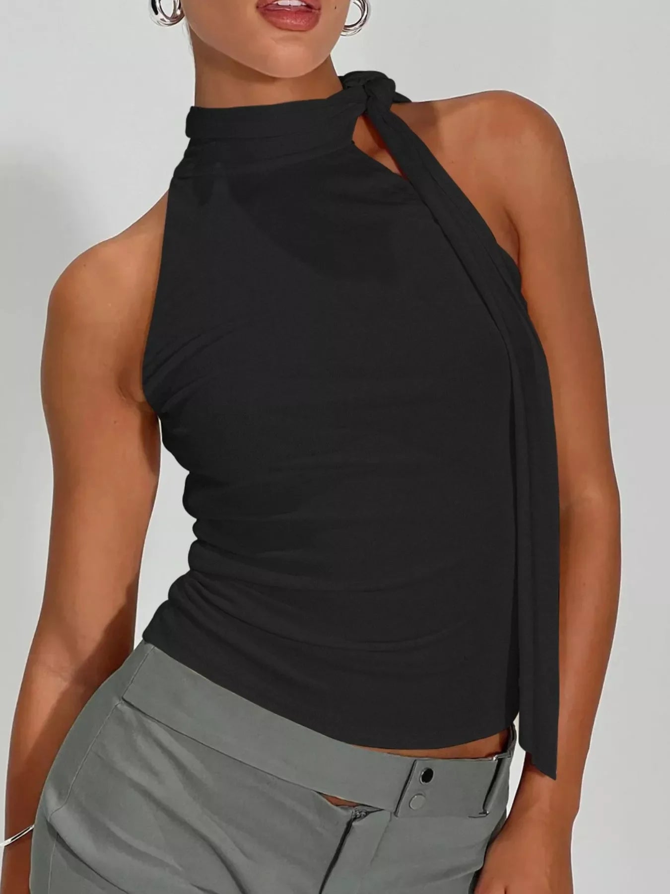 Halter Neck Ruched Top