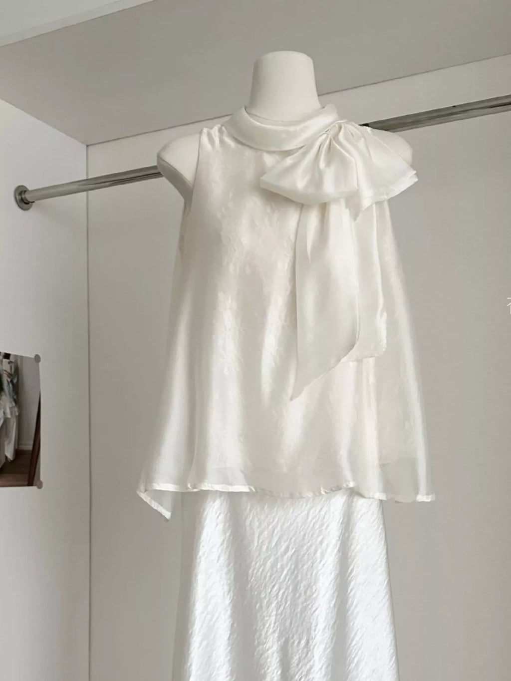 Bow Chiffon Sleeveless Top