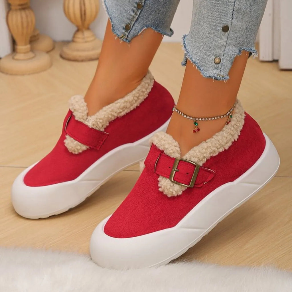 Round Toe Platform Slip-Ons