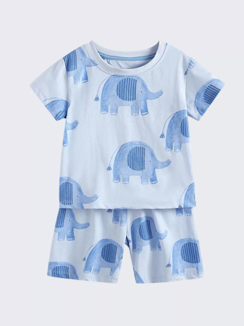 Children's Elephant Print Tee and Shorts Set