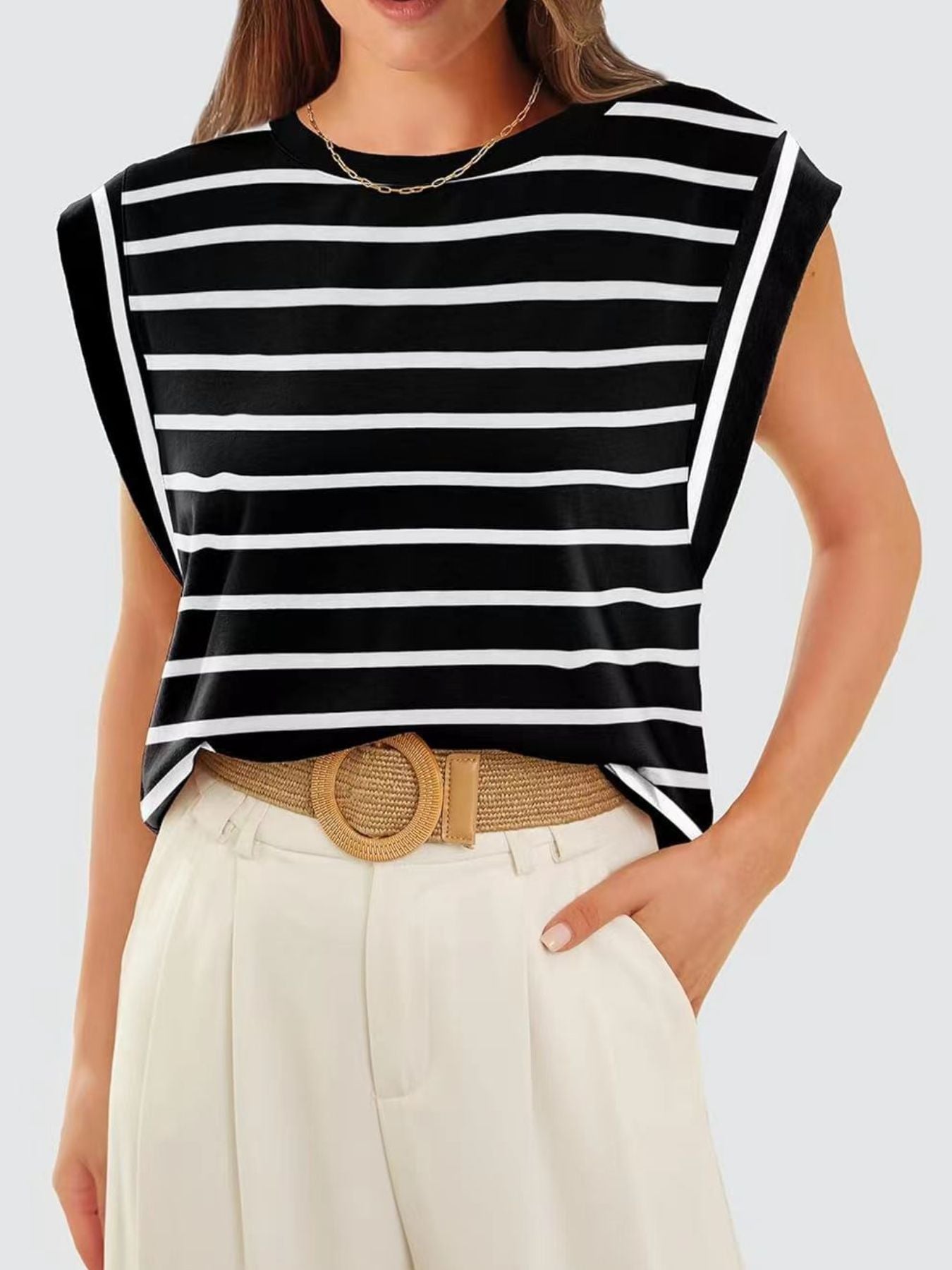Striped Round Neck Tank