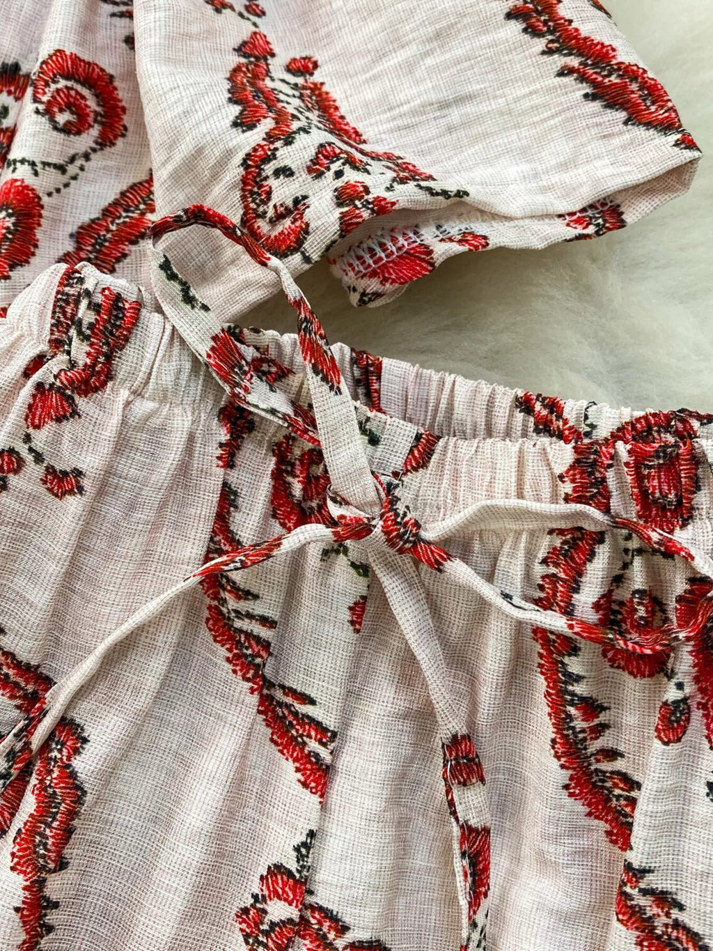 Printed Sleeveless Top and Wide Leg Pants Set