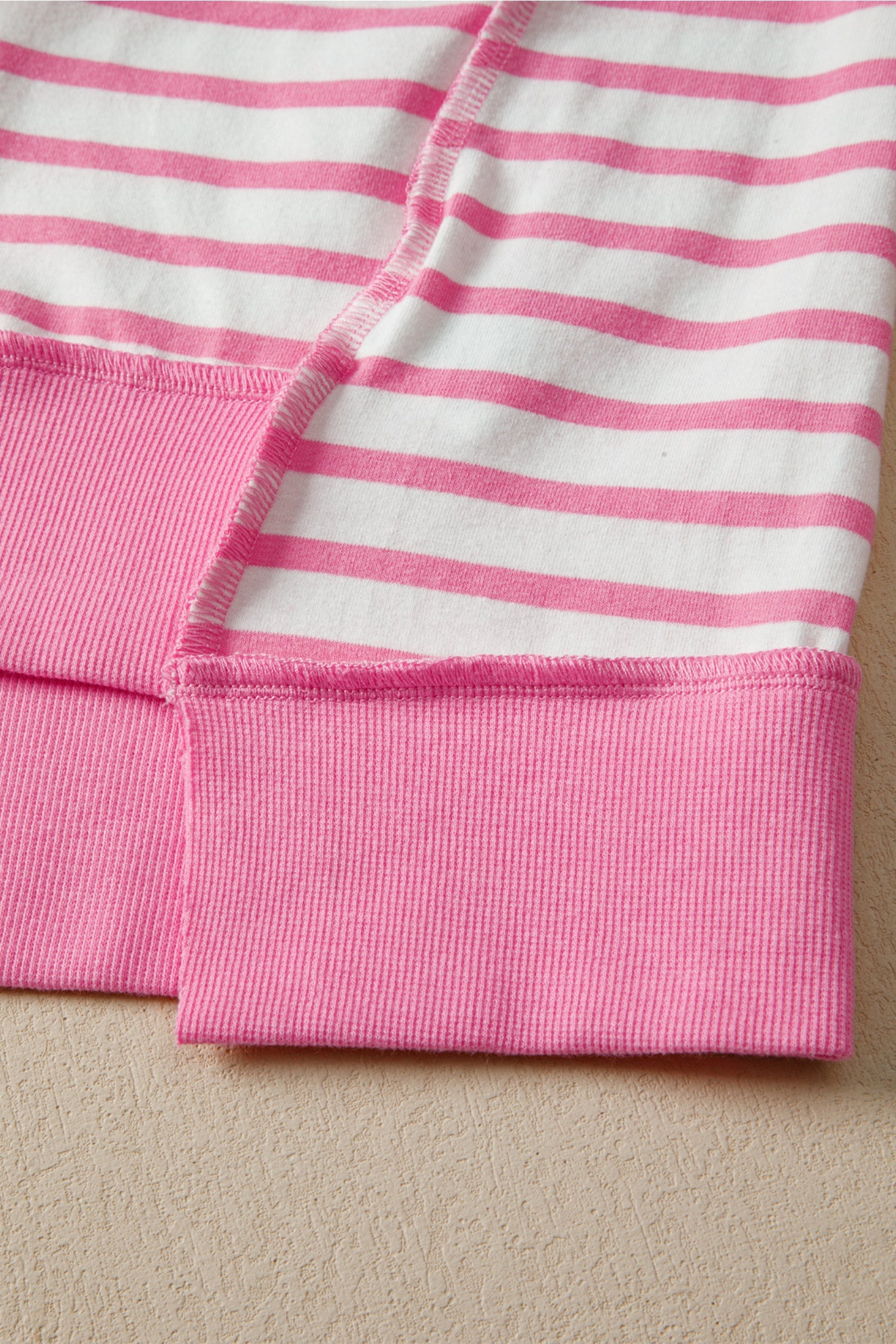 Stripe Half Placket High Low Short Sleeve Top