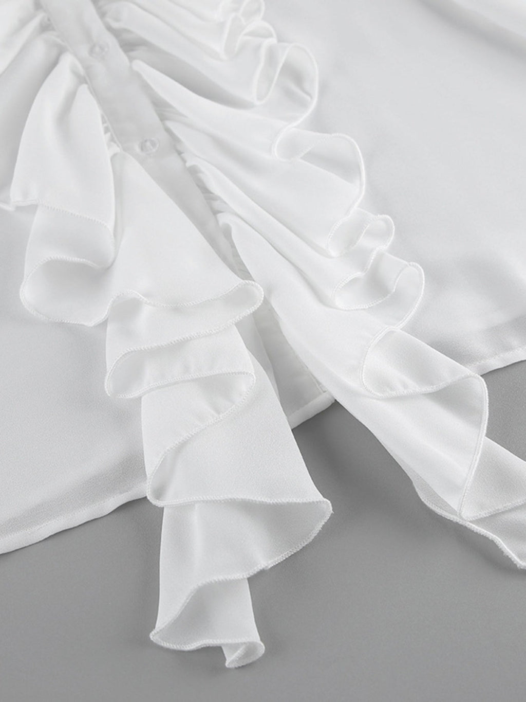 Ruffle Trim Flounce Sleeve Blouse