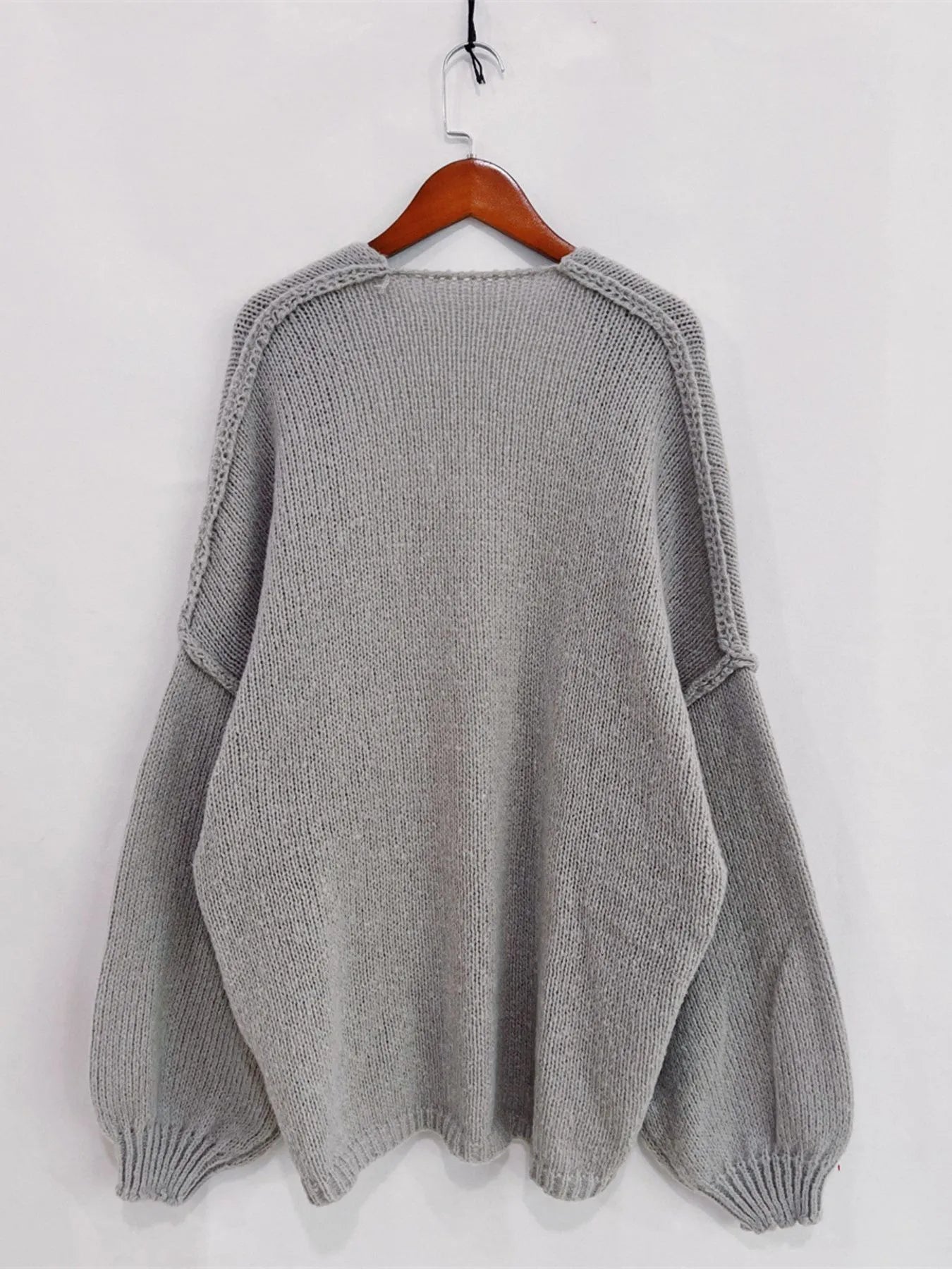 Open Front Dropped Shoulder Cardigan