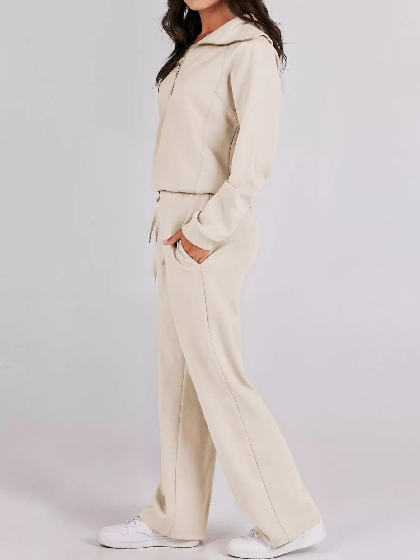 Half Zip Sweatshirt and Pants Set