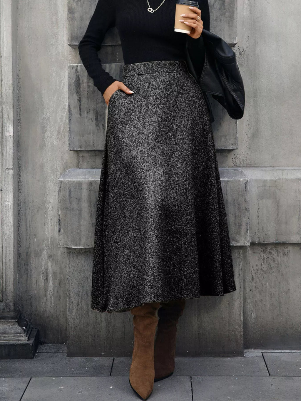 A-Line Midi Skirt