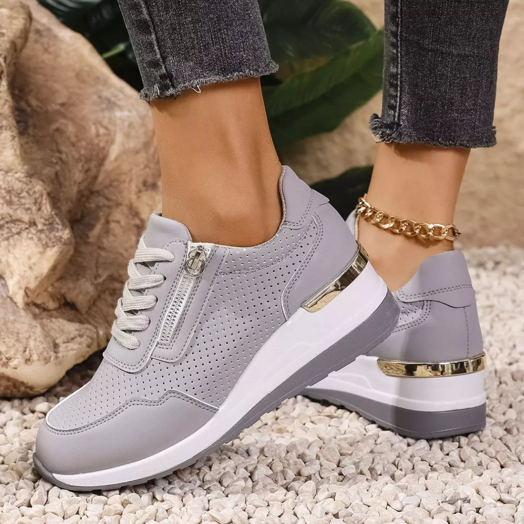Lace Up Wedge Sneakers