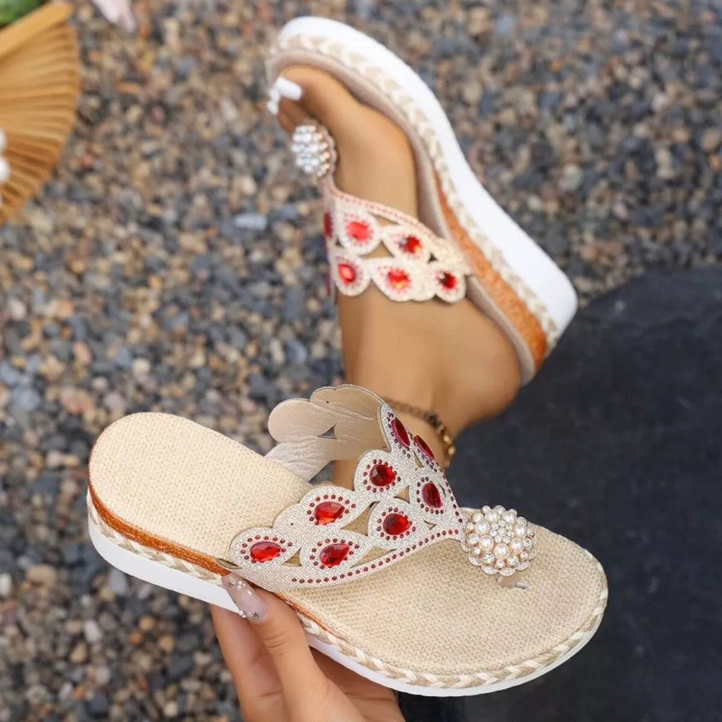 Toe Post Wedge Sandals