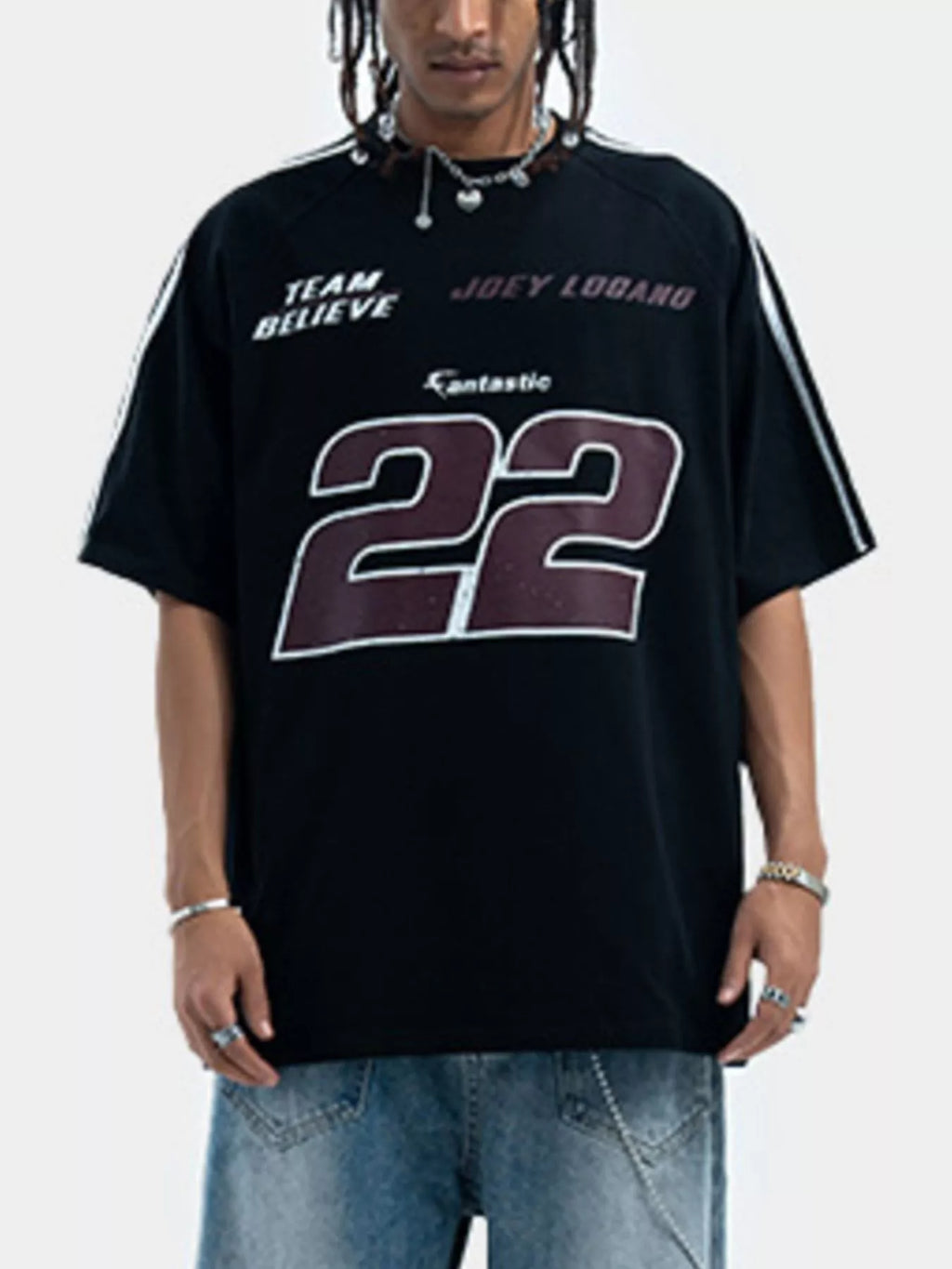 Men's Number Round Neck Short Sleeve T-Shirt