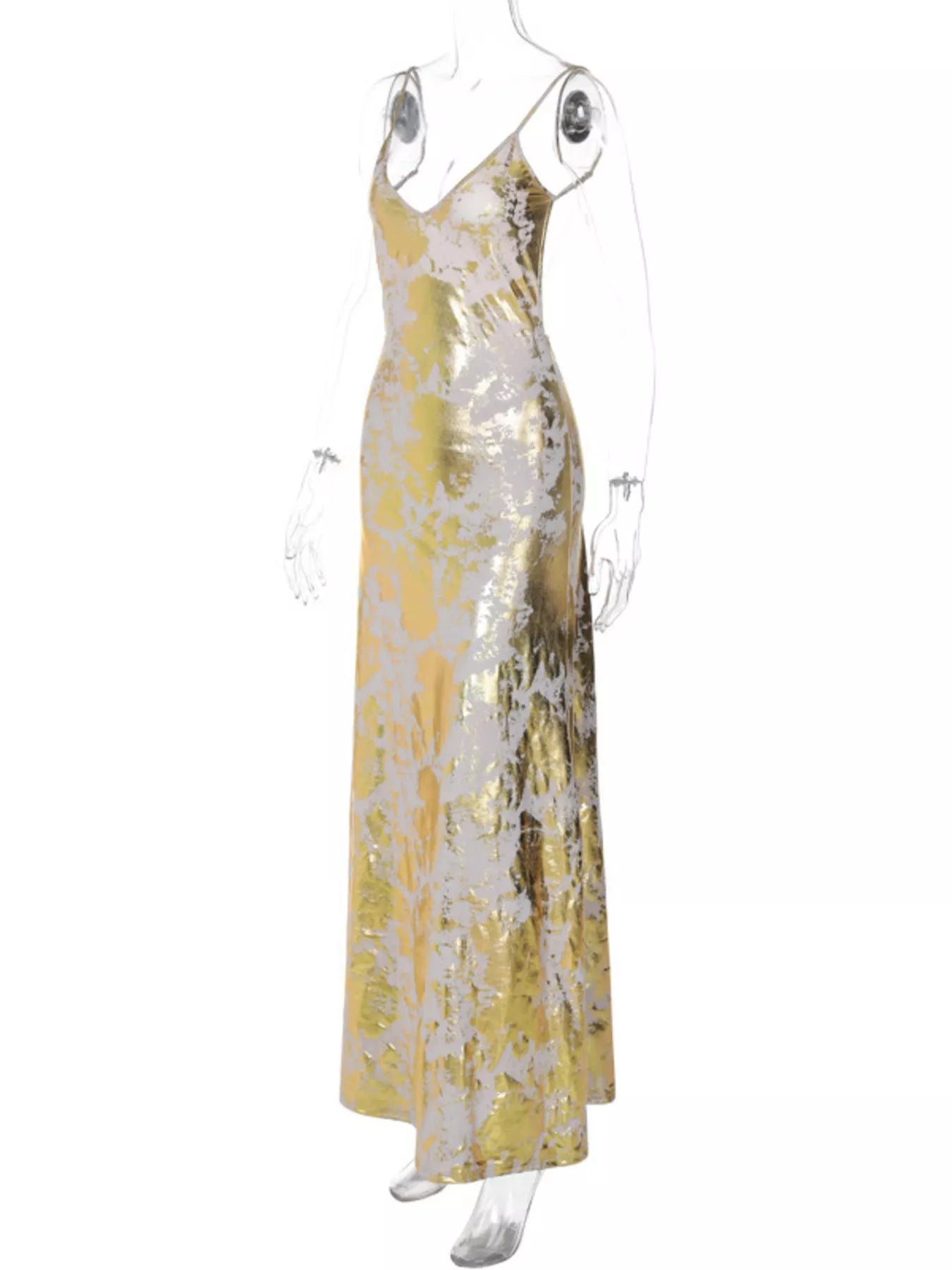 Backless V-Neck Maxi Dress