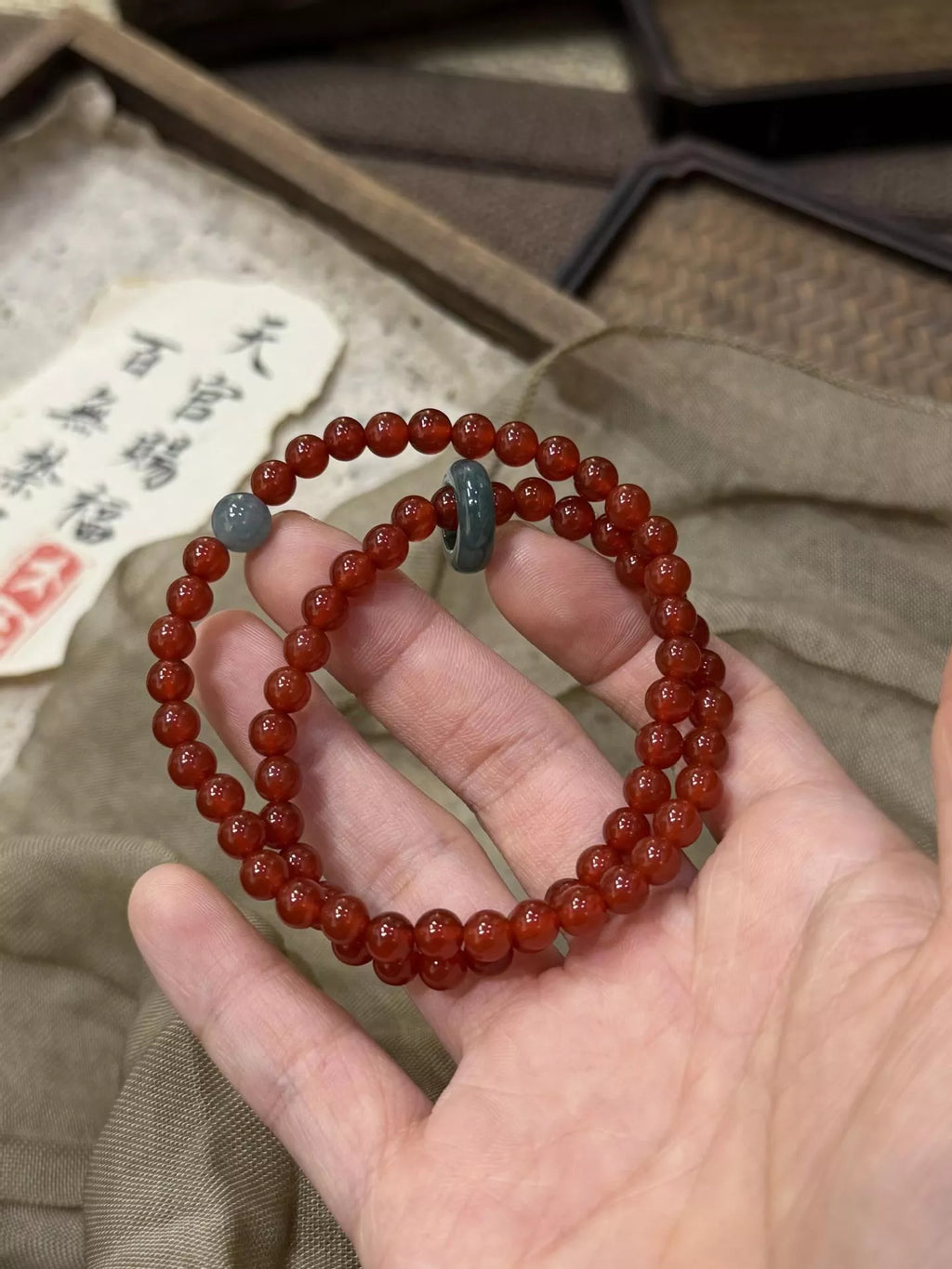 Double Layered Agate Beaded Bracelet