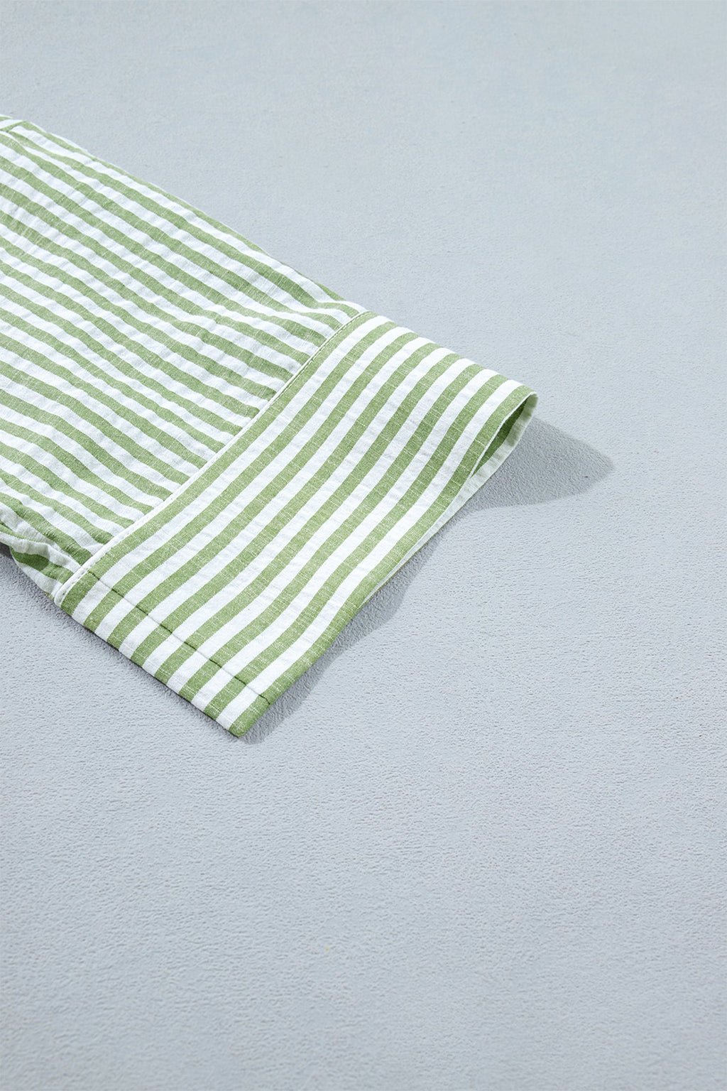 Stripe Collared V-Neck 3/4 Sleeve Blouse