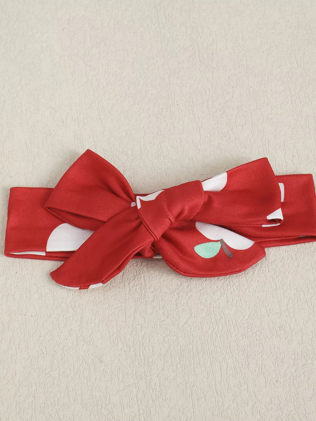 Children's Ribbed Apple Bodysuit & Flare Pants Set with Headband