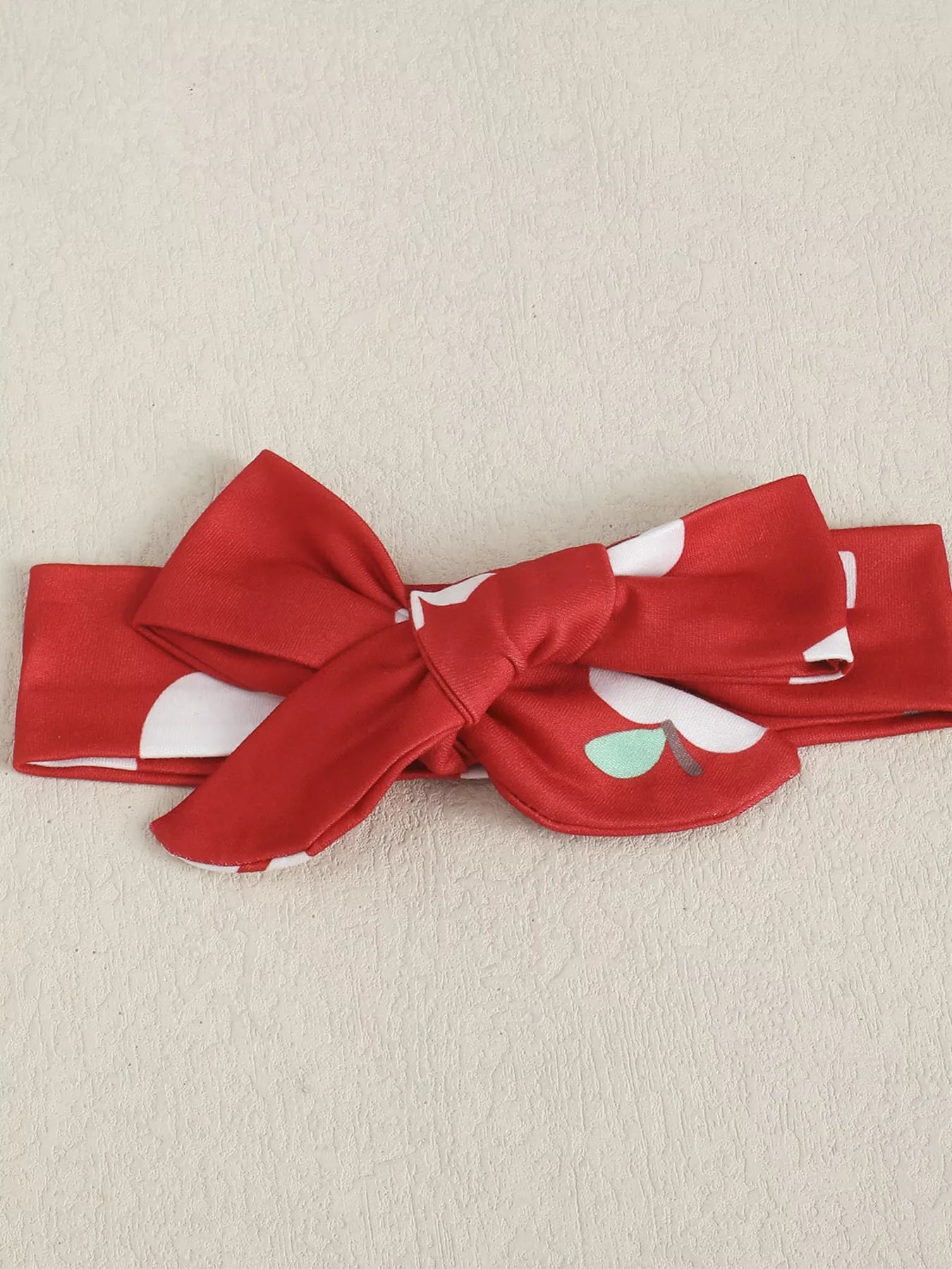 Children's Ribbed Apple Bodysuit & Flare Pants Set with Headband