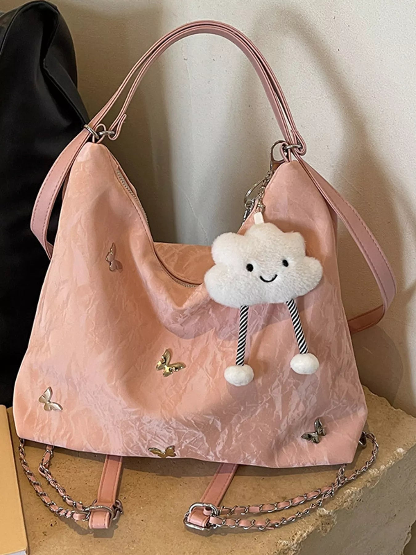 Butterfly Decor Cloud Charm Shoulder Bag