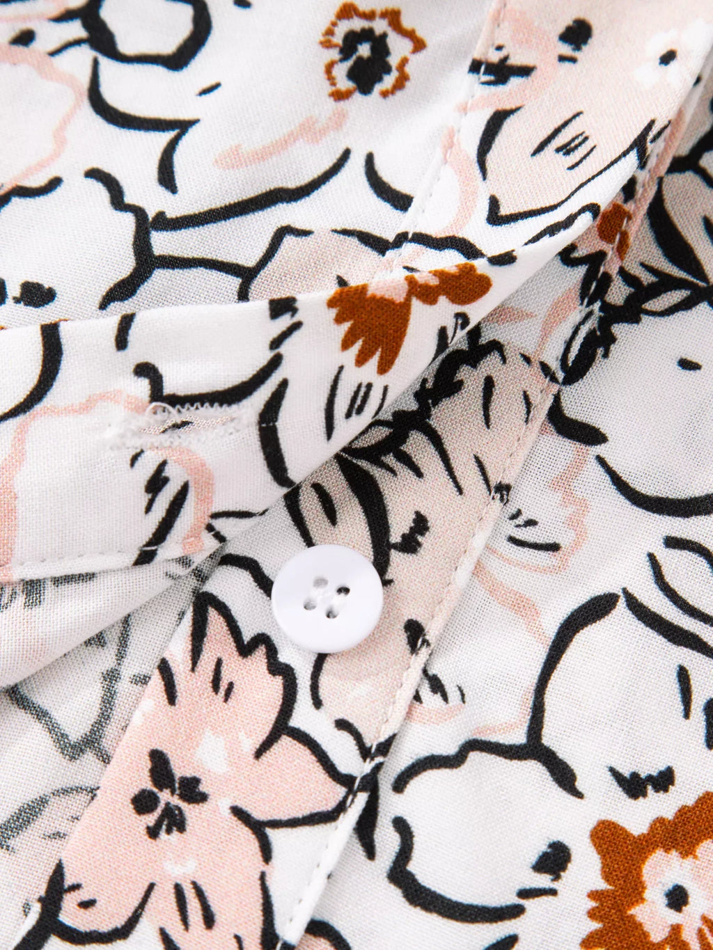 Floral Print Frilled Puff Sleeve Button Down Shirt