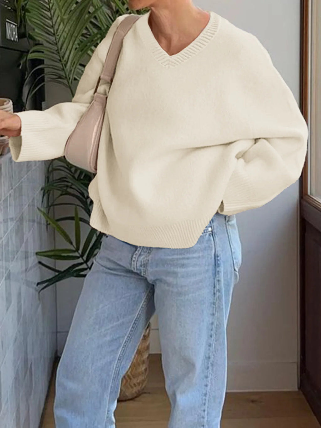 V-Neck Long Sleeve Sweater