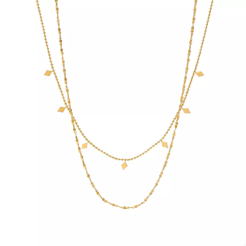 18K Gold-Plated Double Layered Necklace