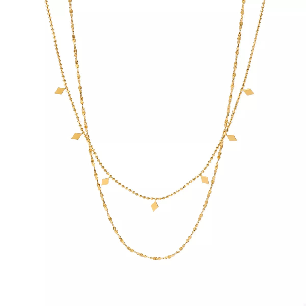 18K Gold-Plated Double Layered Necklace