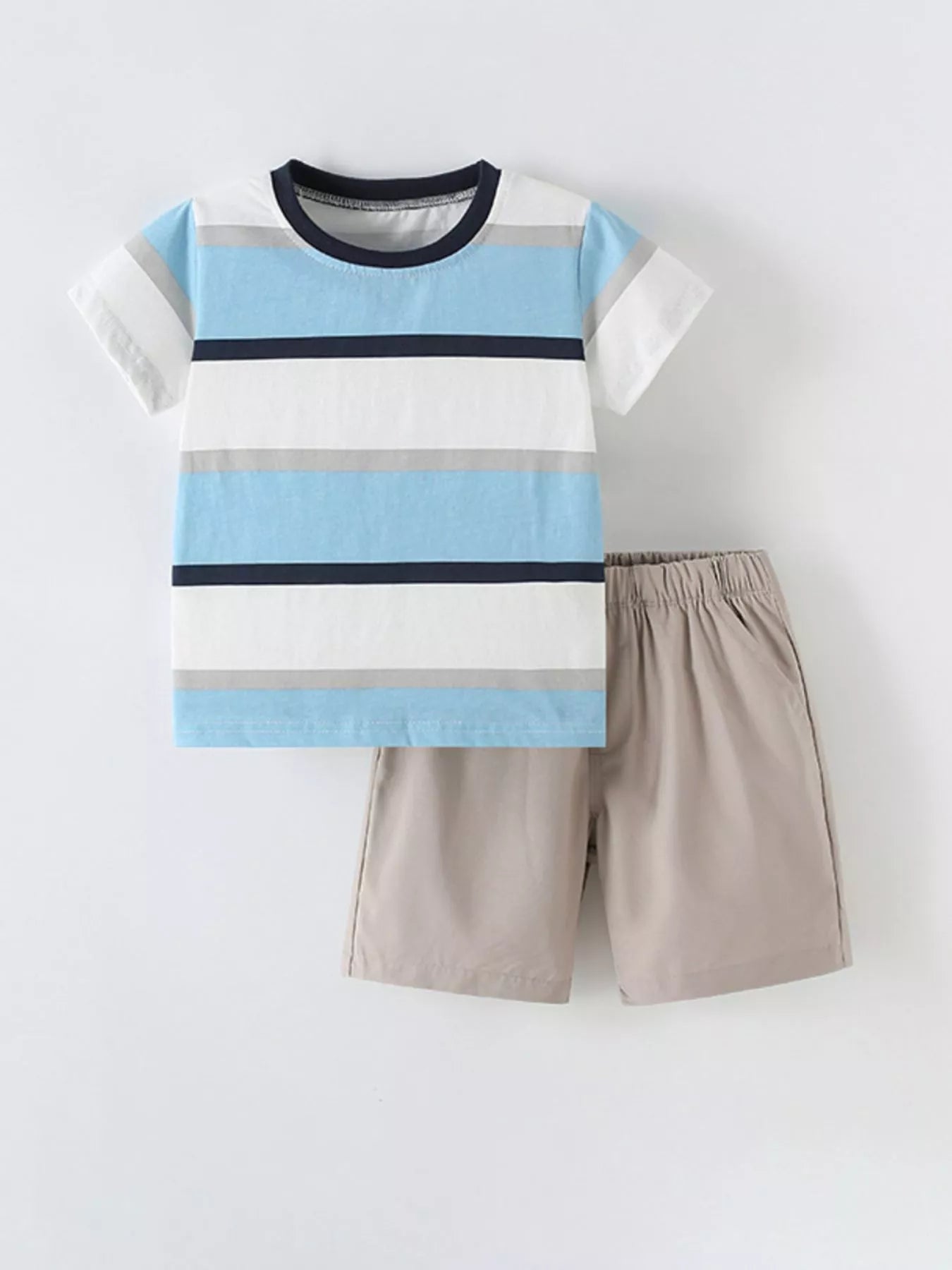 Children's Striped T-Shirt & Shorts Casual Set
